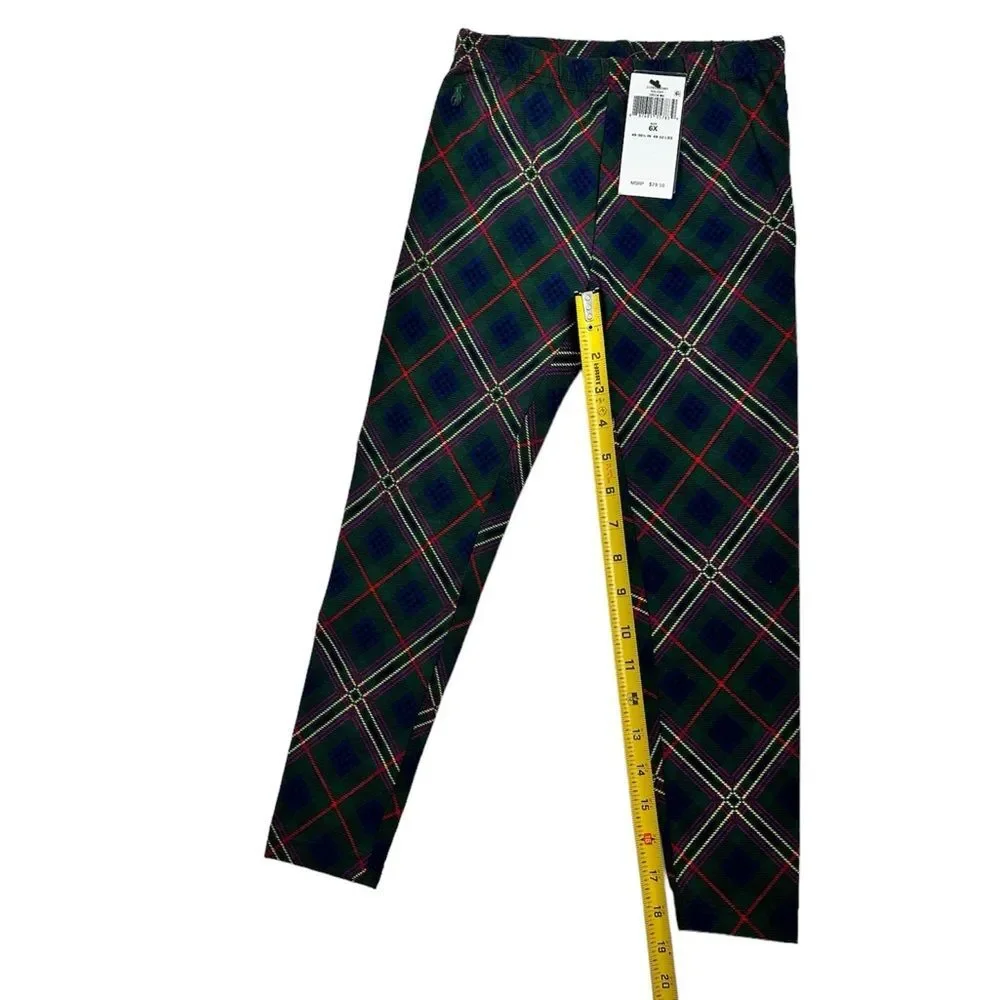 POLO Ralph Lauren Girls Patchwork Plaid Stretch Jersey Leggings Size‎ 6X